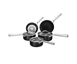 DMD Collective VITA - Non Stick Pan Set - Durable Stainless Steel Pans for Induction Stove Cooking - 5-Piece (Frying Pans & Saucepans)