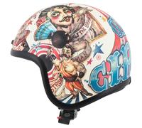 DMD Retro Circus Jet Helmet unisex Beige/Blue/Black, S
