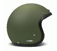 DMD Retro Jet Motorbike Motorcycle Open Face Helmet Matt Green