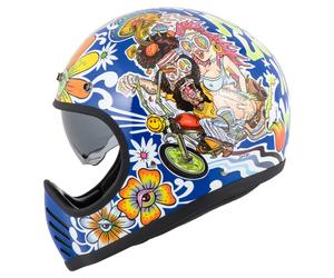 DMD Seventyseven Flower Power Full-Face Helmet unisex Blue/Yellow/Orange/Red, XL