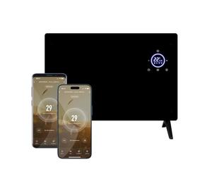 DMD | Wifi Enabled Smart Heater, Tempered Glass, Touch Screen Control, 5-50 Degree Temperature 24hr Timer | Free Standing and Wall Mounted Brackets Supplied (2000 Watt)