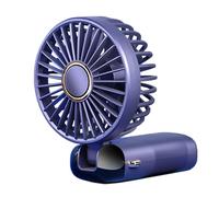 DMDFAN Mini Handheld Fan, Portable Personal Fan Hanging Neck Fan 90° Adjustable USB Rechargeable 3000mAh Small Desk Fan 5 Speed for Home Office Travel (3000mAh, Navy Blue)