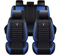 DMFCJQ Car Seat Covers Set for Accord 2014-2023, Front & Rear Complete, With Airbag Compatible, Waterproof Imitation Leather Car Seat Covers, Accessories,BLUE-LINE