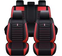 DMFCJQ Car Seat Covers Set for Civic 2016-2018, Front & Rear Complete, With Airbag Compatible, Waterproof Imitation Leather Car Seat Covers, Accessories,RED-LINE