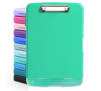 DMFLY Clipboard with Storage, Heavy Duty Clip Boards with Pen Holder, A4 Plastic Clipboards with Compartment, Holds 6+ Pencils and 200+ Sheets, Strong Clipboards with Low Profile Clip, Great for Work