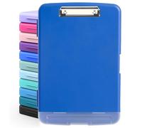 DMFLY Clipboard with Storage, Heavy Duty Clip Boards with Pen Holder, A4 Plastic Clipboards with Compartment, Holds 6+ Pencils and 200+ Sheets, Strong Clipboards with Low Profile Clip, Great for Work