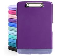 DMFLY Clipboard with Storage, Heavy Duty Clip Boards with Pen Holder, A4 Plastic Clipboards with Compartment, Holds 6+ Pencils and 200+ Sheets, Strong Clipboards with Low Profile Clip, Great for Work