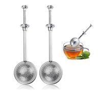 DMFSHI Tea Strainer, Tea Filter, 2 PCS Tea Infuser Spring, Stainless Steel Tea strainers, snap Ball Tea Infuser with Handle for Loose Leaf Tea and mulling Spices