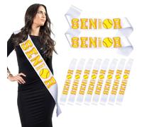 DMHMXZ 10 Pack Senior 2027 Baseball Sashes, White Satin Senior Night Sash for Baseball Players, Graduation Sash Class of 2027, Baseball Senior Night Decorations, Team Senior Gifts