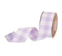 DMiotech 1.6 Inch 10 Yards Gingham Ribbon, Fiber Buffalo Checkered Ribbon Plaid Ribbon for Gift Wrapping Decoration Art Craft DIY, Purple and White