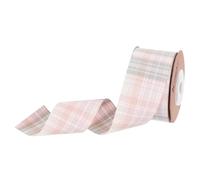 DMiotech 1.6 Inch 10 Yards Gingham Ribbon, Fiber Buffalo Checkered Ribbon Plaid Ribbon for Gift Wrapping Decoration Art Craft DIY, Green Apricot