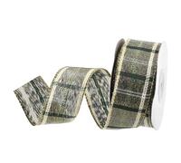 DMiotech 1.6 Inch 10 Yards Gingham Ribbon, Fiber Buffalo Checkered Ribbon Plaid Ribbon for Gift Wrapping Christmas Decoration Art Craft DIY, Light Green and White