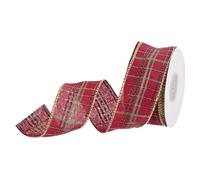 DMiotech 1.6 Inch 10 Yards Gingham Ribbon, Fiber Buffalo Checkered Ribbon Plaid Ribbon for Gift Wrapping Christmas Decoration Art Craft DIY, Red, Black and Green