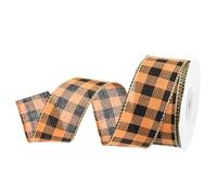 DMiotech 1.6 Inch 10 Yards Gingham Ribbon, Polyester Buffalo Checkered Ribbon Plaid Ribbon for Gift Wrapping Christmas Decoration Art Craft DIY, Black and Yellow