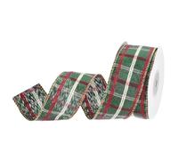 DMiotech 1.6 Inch 10 Yards Gingham Ribbon, Polyester Buffalo Checkered Ribbon Plaid Ribbon for Gift Wrapping Christmas Decoration Art Craft DIY, Green, Red and White