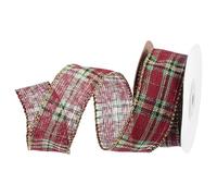 DMiotech 1.6 Inch 10 Yards Gingham Ribbon, Polyester Buffalo Checkered Ribbon Plaid Ribbon for Gift Wrapping Christmas Decoration Art Craft DIY, Red, Green and Black