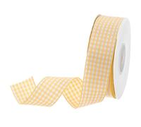 DMiotech 1 Inch 25 Yards Gingham Ribbon, Checkered Ribbon Plaid Ribbon for Gift Wrapping Decoration Art Craft DIY, Medium Yellow