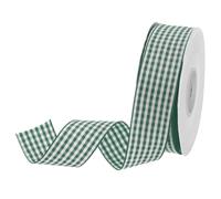 DMiotech 1 Inch 25 Yards Gingham Ribbon, Checkered Ribbon Plaid Ribbon for Gift Wrapping Decoration Art Craft DIY, Moss Green