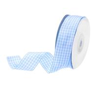 DMiotech 1 Inch 25 Yards Gingham Ribbon, Checkered Ribbon Plaid Ribbon for Gift Wrapping Decoration Art Craft DIY, Sky Blue