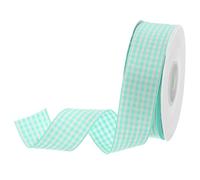 DMiotech 1 Inch 25 Yards Gingham Ribbon, Checkered Ribbon Plaid Ribbon for Gift Wrapping Decoration Art Craft DIY, Fluorescent Light Green