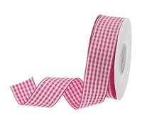 DMiotech 1 Inch 25 Yards Gingham Ribbon, Checkered Ribbon Plaid Ribbon for Gift Wrapping Decoration Art Craft DIY, Light Red and White