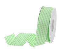 DMiotech 1 Inch 25 Yards Gingham Ribbon, Checkered Ribbon Plaid Ribbon for Gift Wrapping Decoration Art Craft DIY, Grass Green