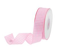 DMiotech 1 Inch 25 Yards Gingham Ribbon, Checkered Ribbon Plaid Ribbon for Gift Wrapping Decoration Art Craft DIY, Pink