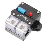 DMiotech 1 Pack 12-48V 80A Circuit Breaker, Overload Protector Switch with Manual Reset Button Mini Electrical Breakers Fuse Holder for Boat Rv Car Audio Speaker