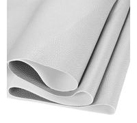 DMiotech 1 Pack 14 Inch x 53 Inch Faux Leather Strip Furniture Cover Soft Grain Silver PU Leather Roll for Handmade DIY Craft Projects