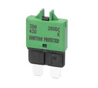 DMiotech 1 Pack 28V DC 30A Green ATC/ATO Manual Mini Resettable Fuse for Automotive Circuit Breaker Reset Fuses Low Profile Blade Fuses for Car Truck SUV Marine Boat Motorcycle