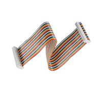 DMiotech 1 Pack 40 Pins Wire Flat Rainbow Ribbon Cable 30cm 2.54mm Pitch Breadboard Jumper Wires for Electronic Projects