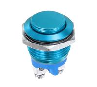 DMiotech 1 Pcs 16mm / 5/8" Push Button Switch, IP66 1NO 0-250V 5A Momentary Latching Push Button Starter Light Switch Self-reset, Aluminum Alloy High Head Blue