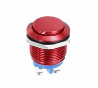 DMiotech 1 Pcs 19mm / 3/4" Push Button Switch, IP66 1NO 0-250V 5A Momentary Latching Push Button Starter Light Switch Self-reset, Aluminum Alloy High Head Red