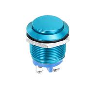 DMiotech 1 Pcs 19mm / 3/4" Push Button Switch, IP66 1NO 0-250V 5A Momentary Latching Push Button Starter Light Switch Self-reset, Aluminum Alloy High Head Blue