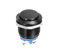DMiotech 1 Pcs 19mm / 3/4" Push Button Switch, IP66 1NO 0-250V 5A Momentary Latching Push Button Starter Light Switch Self-reset, Aluminum Alloy High Head Black