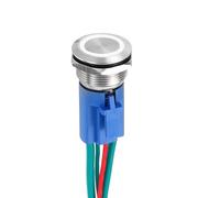 DMiotech 1 Pcs 19mm / 3/4" Stainless Steel Latching Push Button Switch 1NO 15A 110-220V Silver Button White Ring Lamp with Socket Plug with Wire for Car Boat Systems Custom Setups