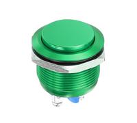 DMiotech 1 Pcs 22mm / 7/8" Push Button Switch, IP66 1NO 0-250V 5A Momentary Latching Push Button Starter Light Switch Self-reset, Aluminum Alloy High Head Green
