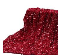 DMiotech 1 Yard Red Sequin Fabric Velvet Sparkly Iridescent Bling 4ft Width for DIY Sewing Tablecloth Backdrop Clothes Dress