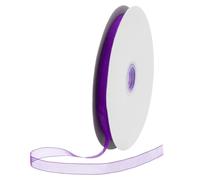 DMiotech 100 Yards Organza Ribbon 3/8 Inch Dark Purple Chiffon Ribbon Shimmer Sheer Gift Wrapping Ribbons for Flower Bouquets Wedding Birthday DIY Decoration