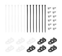 DMiotech 100Pcs Magnetic Zip Tie Mount with 6" Cable Zip Ties and Tapping Screw Organizer Holders Clamps Multipurpose Cable Tie Holder Set for Cable Wire Tubing Sleeving Conduit,White Black