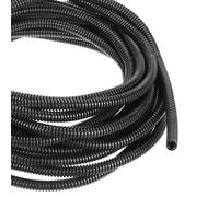 DMiotech 10m Wire Loom Split Tubing 6.5mm, Cord Protectors from Pet Flexible Conduit Cable Management for Office, Home, Garden, Black