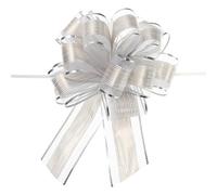 DMiotech 10pcs 7 Inch Big Gift Wrapping Bows Birthday Organza Pull Bow Ribbon Chiffon for Presents Box Valentines' Day Florist Silver
