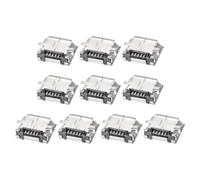 DMiotech 10pcs Micro USB Female Socket Connector 5 Pin Jack Sockets Adapter 180 Degree 1A 30V Jack Connector Set for Phone Soldering Mini USB Repair Replacement Adapter