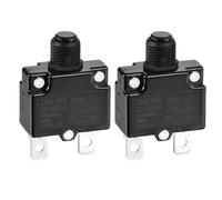 DMiotech 11A Thermal Circuit Breaker 125/250V AC 50V DC 50/60Hz Push Button Manual Reset Overload Protector Switch for Overload Protection Application,2 Pcs