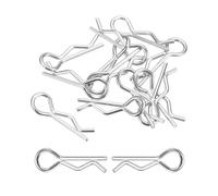 DMiotech 12Pcs Body Clips Bent, Silver Universal RC Body Clips R Pins RC Cars Parts Shell Replacement Parts for All 1/16 1/18 Scale RC Car