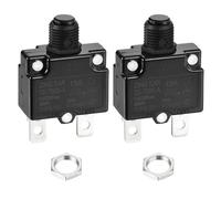 DMiotech 13A Thermal Circuit Breaker 125/250V AC 50V DC 50/60Hz Push Button Manual Reset Overload Protector Switch for Overload Protection Application,2 Pcs