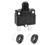 DMiotech 18A Thermal Circuit Breaker 125/250V AC 50V DC 50/60Hz 1.8x1.1x0.6" Push Button Manual Reset Overload Protector with Waterproof Button Cap for Overload Protection Application