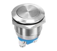 DMiotech 19mm / 3/4" Stainless Steel Momentary Push Button Switch Flat Head 250V Silver Shell with Screw Foot 1NO for Car Boat Systems Custom Setups