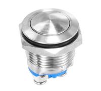DMiotech 19mm / 3/4" Stainless Steel Momentary Push Button Switch Round Head 250V Silver Shell with Screw Foot 1NO for Car Boat Systems Custom Setups
