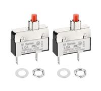 DMiotech 1A Thermal Circuit Breaker Switch 125/250V AC 50V DC Push Button Manual Reset Overload Protector for Upright Vacuum Cleaner Juicer Meat Coffee Grinder,2 Pcs